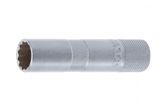 Spark Plug Socket with Rubber mount, 12-point, long | 10 mm (3/8") | 16 mm (2448)