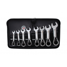 Набор коротких трещоточных ключей с реверсом 8-19мм (30720)