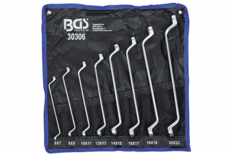 Набор ключей с двойным кольцом | глубокие офсетные концы 6x7 - 20x22 мм, 8шт. (30306)
