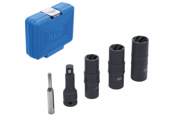 Специальный двухсторонний набор торцевых головок / Внешние шестигранные и винтовые экстракторы 17 - 19 - 21 мм | 12,5 мм (1/2") | 3-тлг (7467)