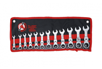 Комбинированный комплект шарнирного ключа с трещоткой | короткий тип | 8-19 мм | 12 шт. (30003)