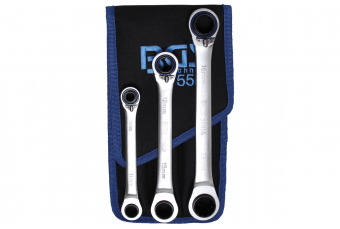 Набор ключей трещоточных многофункциональных 8-19 мм, 3шт. (1556)