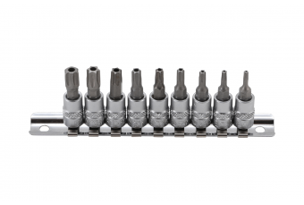 Bit Socket Set | 6.3 mm (1/4") Drive | T-Star tamperproof (for Torx) T10 - T50 | 9 pcs. (2165)