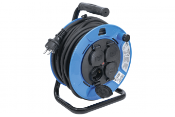 Кабельная катушка | 25 м | 3 x 1,5 мм² | 4 розетки с заглушкой | IP 44 | 3500 Вт (3375)