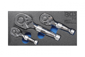 Набор коротких трещоток 3шт. 1/4 "-3/8" -1/2 ", БГС-техника (215)