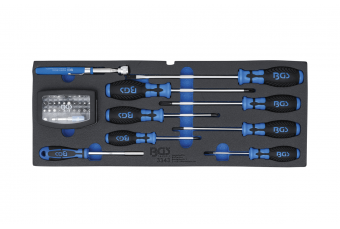 Foam Tray for BGS 3312: Screwdriver, Bit Set and magnetic Lifter | 41 pcs. (3343)