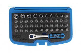 Набор торцевых битов и головок сквозных с трещоткой 44 шт. (9366)