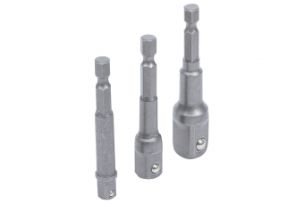 Electric Drill Adaptor Set | 6.3 mm (1/4") Drive | 6.3 mm (1/4") / 10 mm (3/8") / 12.5 mm (1/2") | 3 pcs. (8204)
