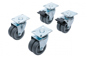 Набор с двойным поворотным колесом | Ø 75 мм | 4 шт. (81940)