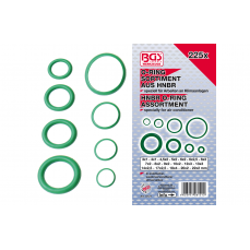 Комплект уплотнительных колец для систем кондиционирования HNBR 225шт.  Ø3-22 мм (8121)