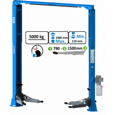 Two post clear floor type lift with single side lock release(asymetric columns) 5t, 380V (UT50MSB)