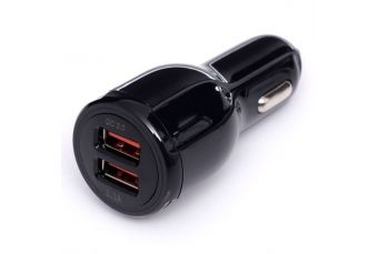 Автомобильное USB-зарядное устройство с портом быстрой зарядки 12 В/24 В, USB/3.1 А + USB/QC3.0 (KD1235)