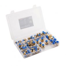 Набор резьбовых пневматических быстросъемных соединителей (4 - 16мм)(1/8"+1/4"+1/2") 72шт (KD5853)