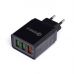 USB charger with fast charge port 220V, 2xUSB/2.1A +1USB/QC3.0 (KD1236)