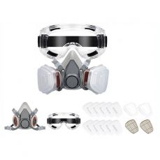 Half Mask Respirator and filter set with safety glasses (6200+)