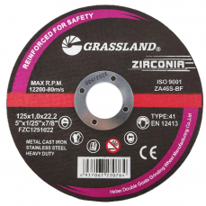 Atgrieztais disks. Plakans. Nerūsējošais tērauds / cirkonijs 125x1.0x22.2 41 tips (FZC1251022)