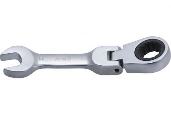 Ключ комбинированный с трещоткой | короткий | с шарниром | 11 мм (6911)