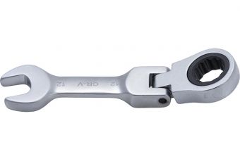 Ключ комбинированный с трещоткой | короткий | с шарниром | 12 мм (6912)
