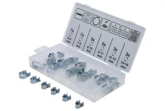 Ассортимент стальных шланговых зажимов | Ø 6 - 16 мм | 30 шт. (9476)
