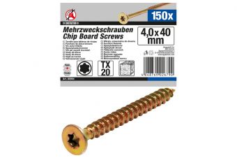 Многоцелевые винты | T-Star (для Torx) T20 | 4,0 х 40 мм | 150 шт. (80994)