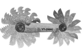 Резьбомер метрический 24 лезвия: 0,25 - 6,00 мм (YT-29980)