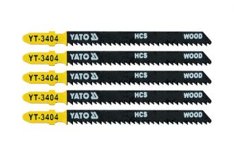 Jig saw blade type t, 10 tpi, for wood, 5 pcs (YT-3404)