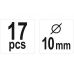 Деревянные штифты / сверла, центральные маркеры, пробки 10 мм | 17 шт. (YT-44113)