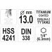 Сверло по металлу с шестигранным наконечником 6,3 мм (1/4") HSS-TiN | 13,0 мм (YT-44776)