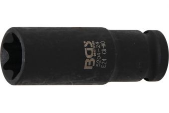 Impact Socket E-Type, deep | 12.5 mm (1/2") Drive | E24 (5204-24)