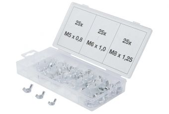 Ассортимент барашковых гаек | 75 шт. (8133)