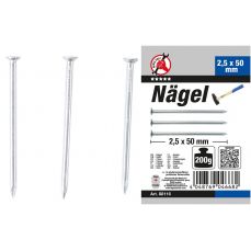 Гвозди ассортимент | 200 г | 2,5 x 50 мм (88116)