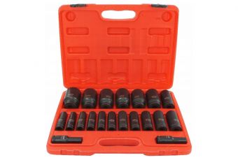 Set of impact sockets | 12.5 mm (1/2") | 10-38 mm | 20 pcs. (SK1220)