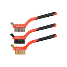 Tērauda suku komplekts ar plastmasas rokturiem. 3 gab. (YT-6351)