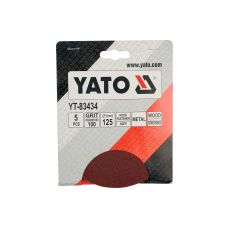 Круг шлифовальный  на липучке 125мм Р100 5шт(YT-83434)