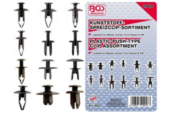 Пластиковые пресс-клипы для Mazda, Honda, Ford, Nissan и VW | 240 шт. (9057)