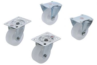 Набор поворотных и фиксированных роликов | 40 мм | 4 шт. (80330B)