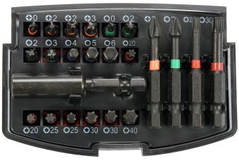 Биты в наборе с битодержателем ударные (23пр.) YATO (YT-04621)