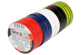 Изоленты 12ммх10м 10шт 5 цветов (YT-8156)