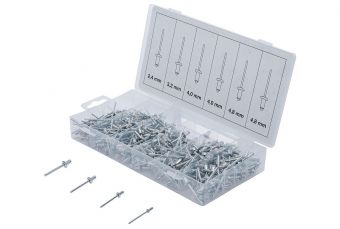 Блестящие заклепки | алюминий | Ø 2,4 - 4,8 мм | 400 шт. (8058)