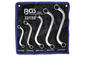 Набор ключей с двойным кольцом S-типа | Дюймовые размеры | 3/8 "- 3/4" | 5 шт. (32150)