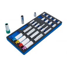 Лоток для инструментов 1/3: Головки | Шестигранные глубокие 11 - 22 мм | E-тип E10 - E22 | 6,3 мм (1/4"), 10 мм (3/8"), 12,5 мм (1/2") | 26 шт. (4147)