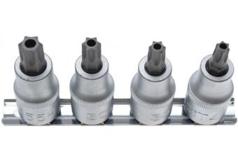 Набор вставок T-Star | Привод 12,5 мм (1/2") | T-Star с отверстием (для Torx) T40 - T55 | 4 шт. (8885)