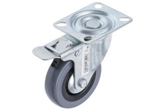 Šarnīra ritenis ar bremzēm ar bāzi Ø 75 mm (81957)