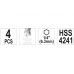 Набор универсальных сверл с хвостовиком HEX HSS 4241 (YT-44705)