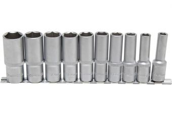 Комплект головок, шестиграных глубокие | Привод 12,5 мм (1/2") | Дюймовые размеры | 10 шт. (2435)