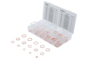 Ассортимент уплотнительных колец | медь | для сливных слитков | 75 шт. (8144)