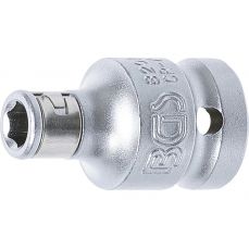Адаптер бит с удерживающим шаром | внутренний квадрат 12,5 мм (1/2") | внутренний шестигранник 6,3 мм (1/4") (8201)