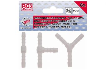 Ассортимент Шланговых Соединителей | Топливостойкий | 6 мм | 8 шт. (8790-6)