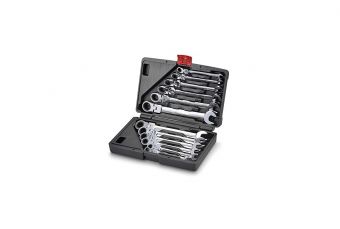 Набор ключей комбинированых CR-V СТАЛИ с трещоткой + шарнир 12пр 8-19 мм (SK5300)