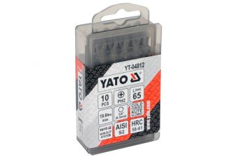 Бита крестовая двухсторонняя PH2x65 10шт (YT-04812)